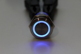 Drucktaster IP67 mit Ringbeleuchtung blau 12V